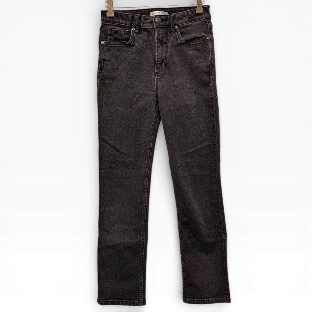 Elizabeth and James Vintage Straight Jeans Womens 27 Black Wash Mid Rise Denim